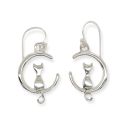 EARRINGS S/S CAT ON THE MOON