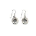 EARRINGS S/S DROP DISC PAW PR