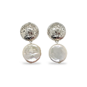 EARRINGS S/S HAM DOME & PEARL