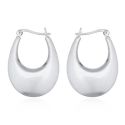 EARRINGS S/S OVAL.FAT HOOP