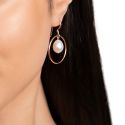 EARRINGS S/S & RG CIRCLE PEARL