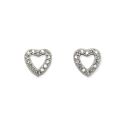 STUDS S/S & CZ OPEN HEART