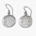 EARRINGS THREEPENCE S/S MOUNT