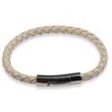 "BRACELET WHITE LEATHER 9"""