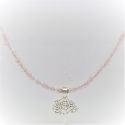 NECKLACE S/S ROSE QUARTZ 45CM