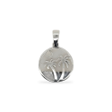 PENDANT S/S  CIRCLE PALM TREE