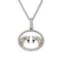 PENDANT S/S & CZ SET 2 HORSES