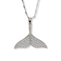 PENDANT S/S & CZ WHALE TAIL