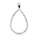 PENDANT S/S HAMMERED TEARDROP