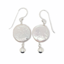 EARRING S/S & PEARL RND DISC