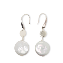 EARRING S/S & RND DISC PEARL