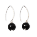 EARRINGS S/S BLACK AGATE