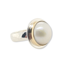 RING S/S & 14CT Y/G PEARL H/M