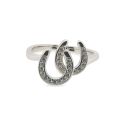 RING S/S & CZ DBL HORSESHOE -6