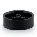 STAINLESS STEEL RING 7mm BLACK