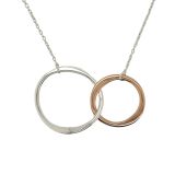 NECKLACE 2 CIRCLES S/S & RGP