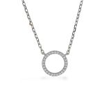 NECKLACE S/S & CZ CIRCLE