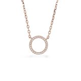 NECKLACE S/S & RGP CZ CIRCLE