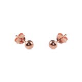 EARRINGS S/S 4mm HALF BALL RGP