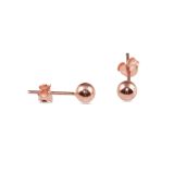 EARRINGS S/S 4mm RGP BALL STUD