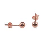 EARRINGS S/S 5mm RGP BALL STUD