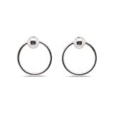 EARRINGS S/S 6mm BALL ON HOOP