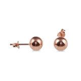 EARRINGS S/S 6mm RGP BALL STUD