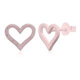 EARRINGS S/S BRUSHED HEART RGP