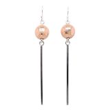 EARRINGS S/S & GP BALL BAR GLM