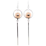 EARRINGS S/S & GP BALL CIRC BR