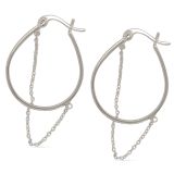 EARRINGS S/S HOOP & CHAIN