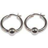 EARRINGS S/S LRG HOOP & BALL