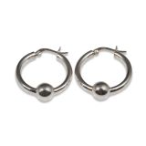 EARRINGS S/S SMALL HOOP & BALL