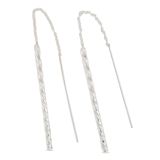 EARRINGS S/S THREADS TWIST BAR