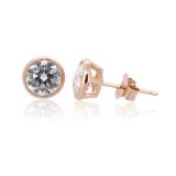 EARRINGS STUDS CZ 4mm RGP