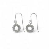 EARRINGS S/S & CZ DBL CIRCLES