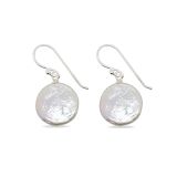 EARRINGS S/S DISC PEARL