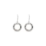 EARRINGS S/S HAMMERED CIRCLE