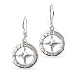 EARRINGS  S/S MED COMPASS DROP