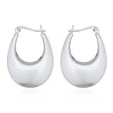 EARRINGS S/S OVAL.FAT HOOP