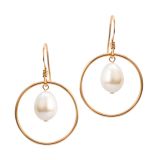 EARRINGS S/S & RG CIRCLE PEARL