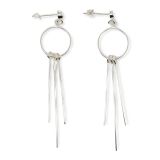 EARRINGS S/S ROUND DANGLE DROP