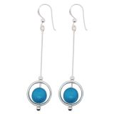 EARRINGS S/S & TURQUOISE LOOP