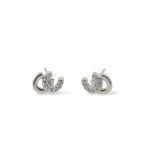 STUDS S/S & CZ  DBL HORSESHOE