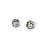 STUDS S/S HEART IN DISC