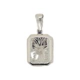 LOCKET S/S ENGRAVED RECTANGLE