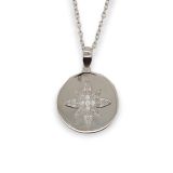 PENDANT S/S CZ STAR BURST