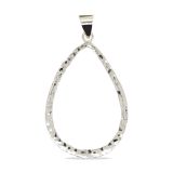 PENDANT S/S HAMMERED TEARDROP