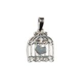 PENDANT S/S HEART IN BIRDCAGE