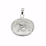 PENDANT S/S OVAL HORSE SND BLA